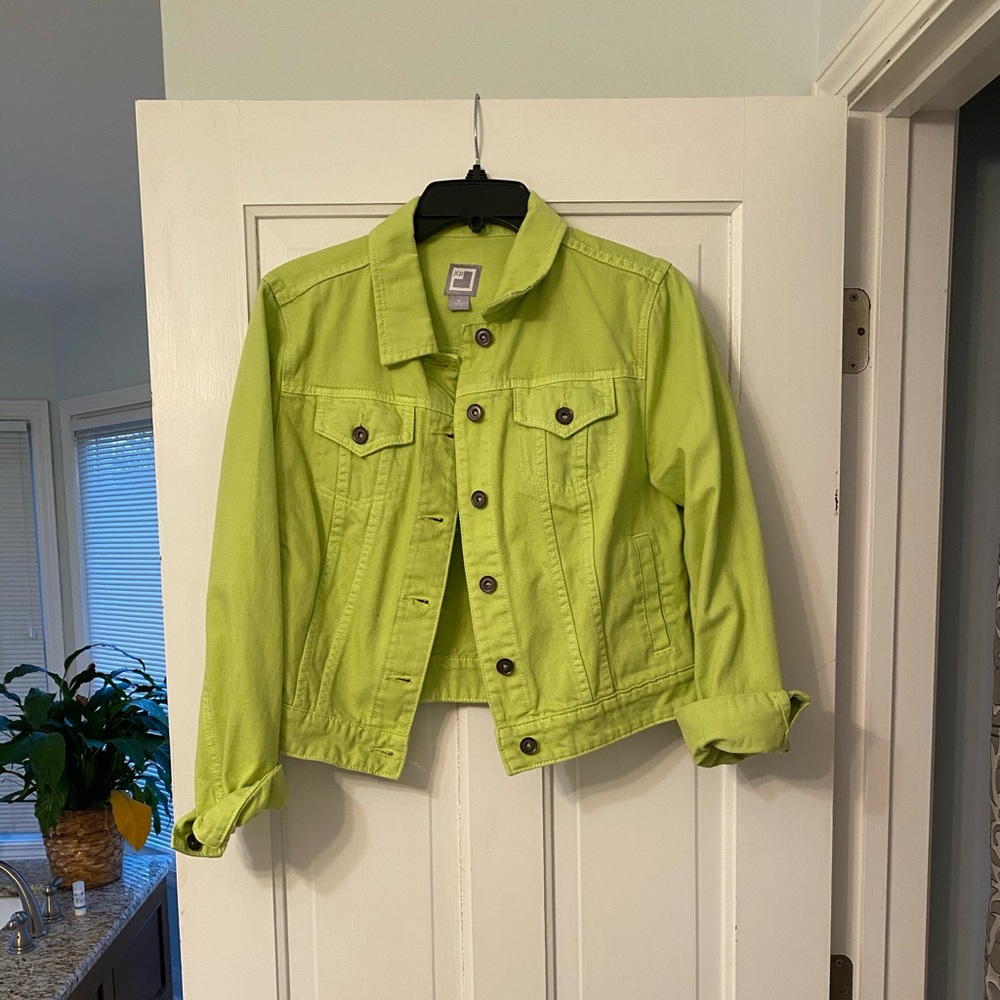 Green jean jacket
